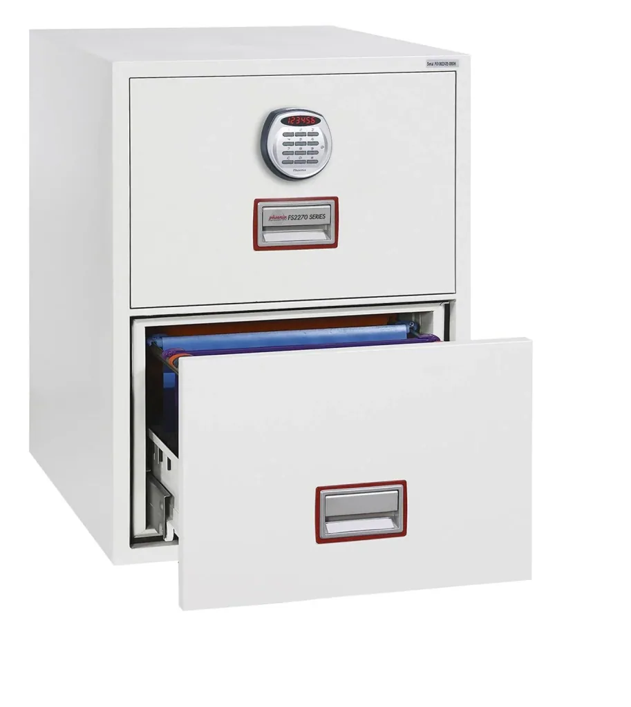 World Class Vertical Fire File filing cabinet with 2 drawers and electronic lock