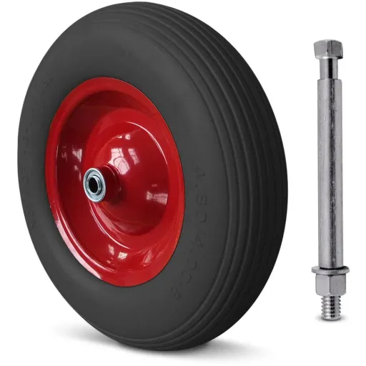 Wheelbarrow wheel black PU foam including axle