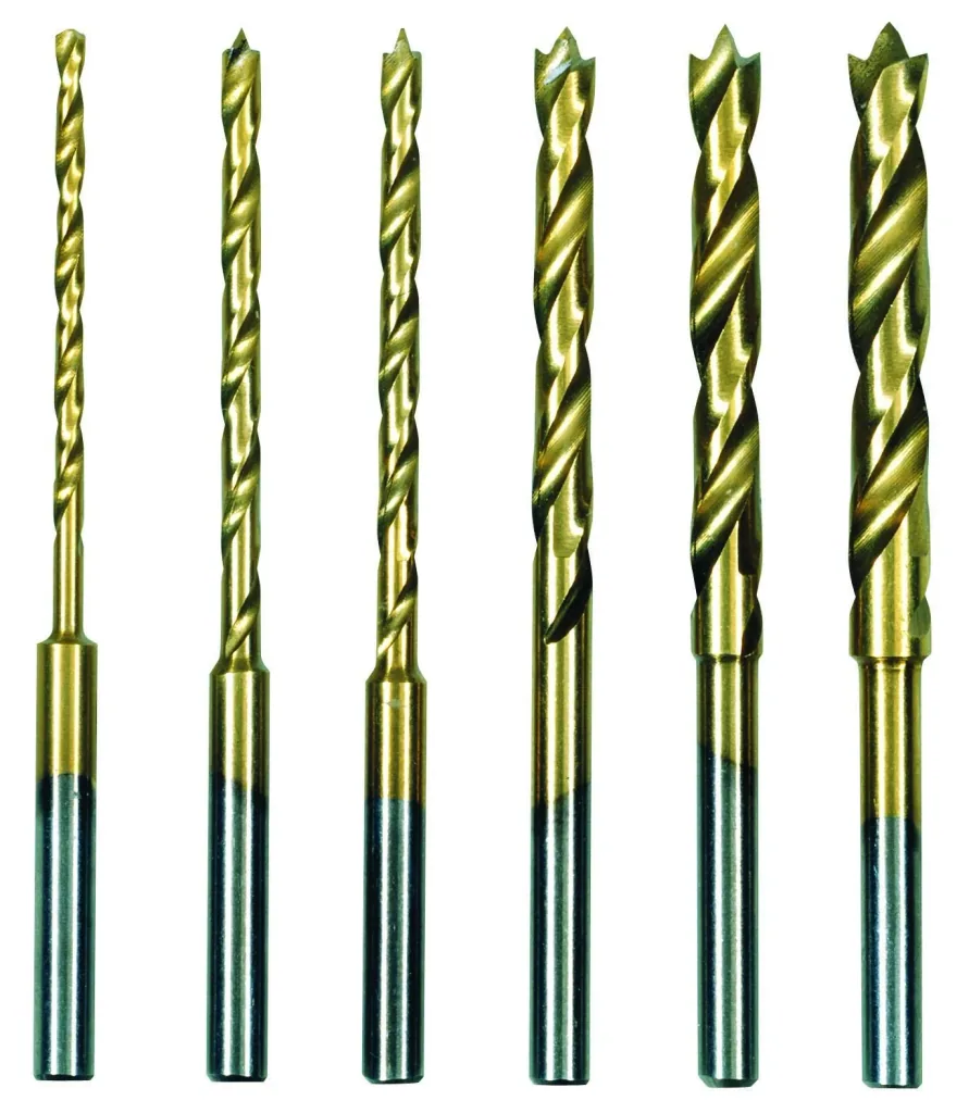 HSS twist drill set with centering tip, 6 pieces, 1.5 to 4 mm