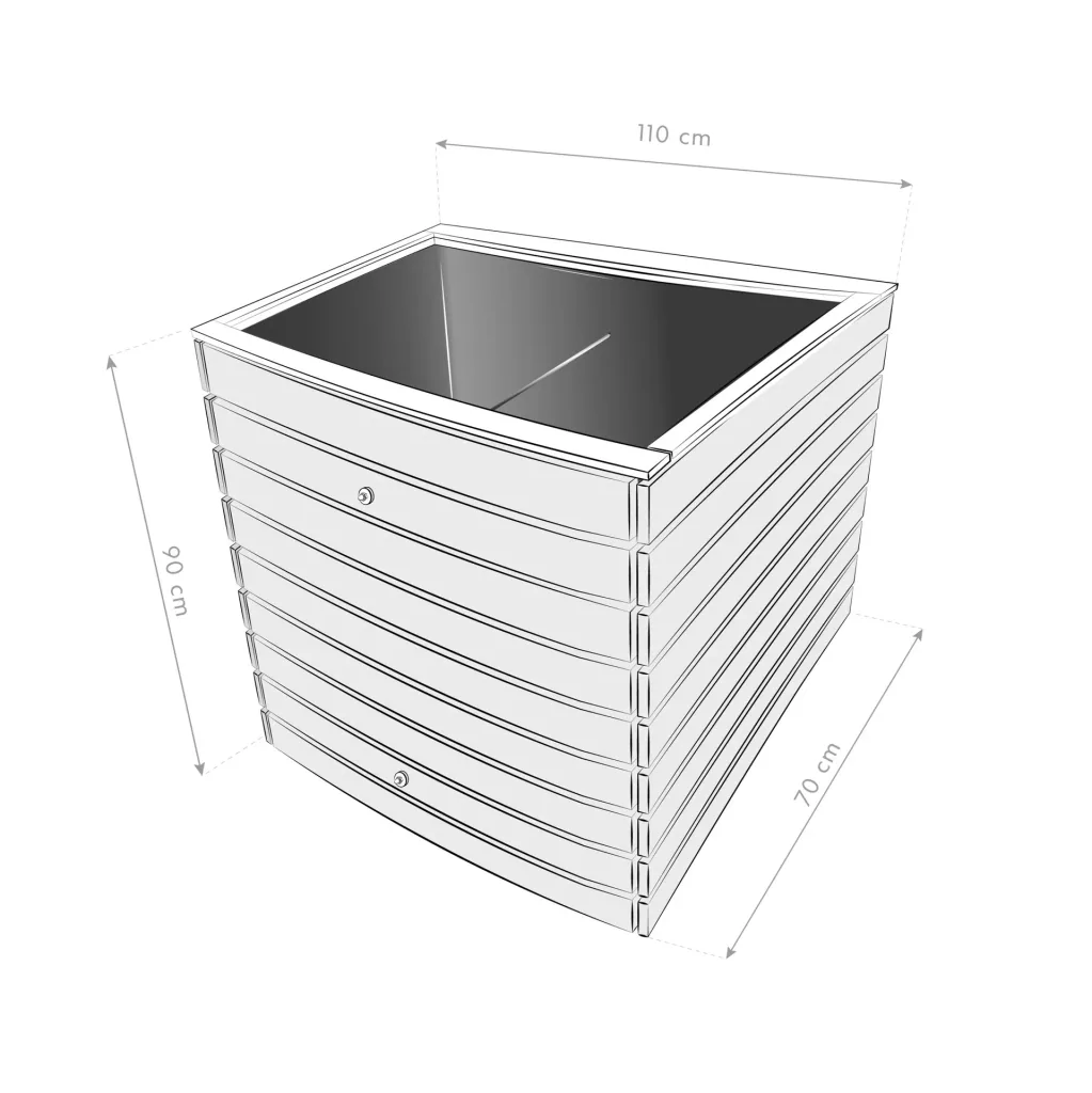 Verhoogde moestuinbak Asket M, 110×70×90 cm, Natuur – Vurenhout, rugvriendelijk