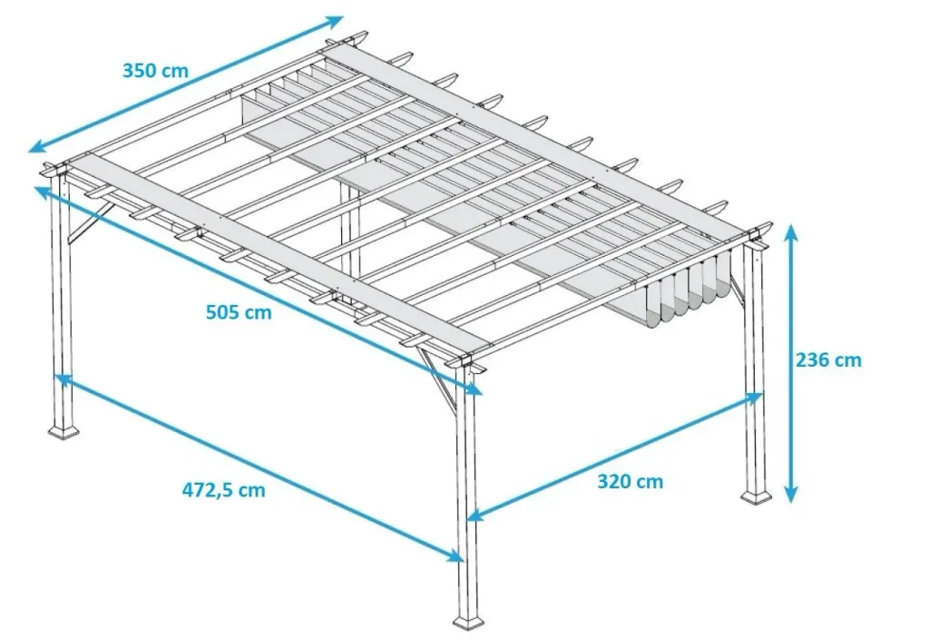 Paragon Outdoor buitenpaviljoen „Florence“ Donkerbruin - met verstelbaar zonnescherm