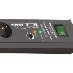 Secure-Tec 8-way power strip with 19,500A surge protection, grey