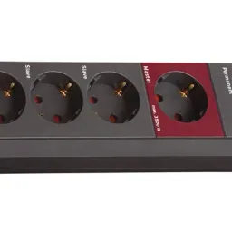 Secure-Tec 8-way power strip with 19,500A surge protection, grey