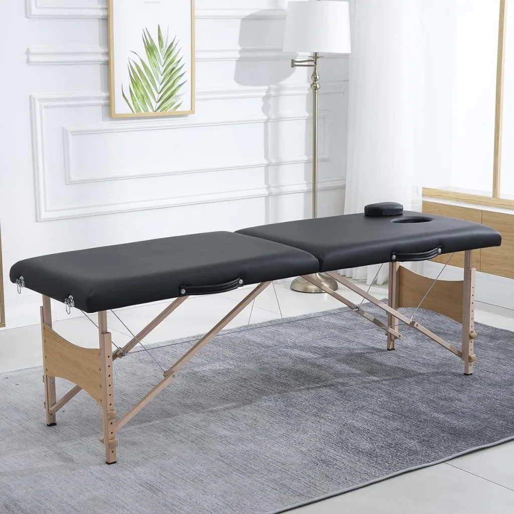 Mobile massage table black