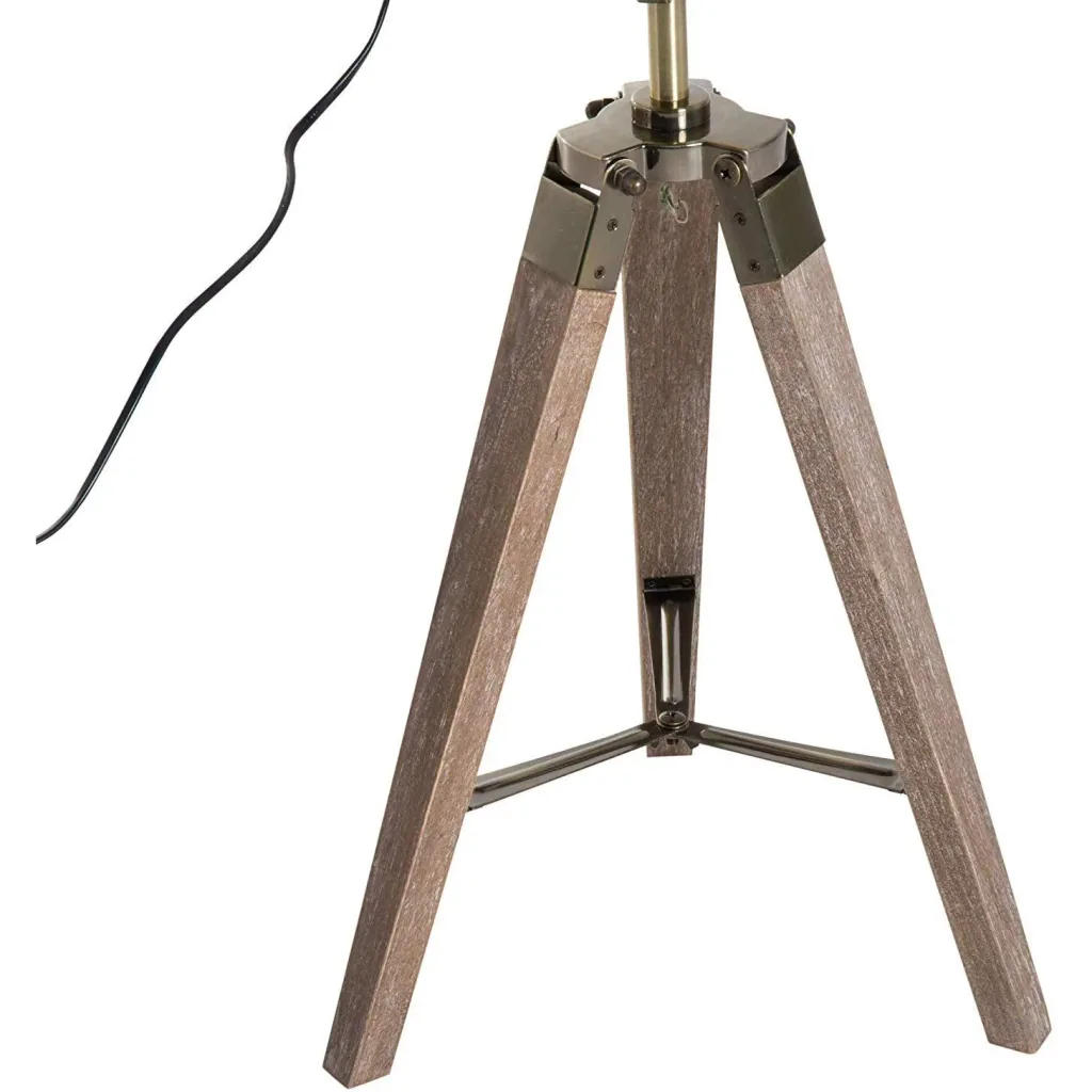 Table lamp wooden table lamp tripod E14 bronze