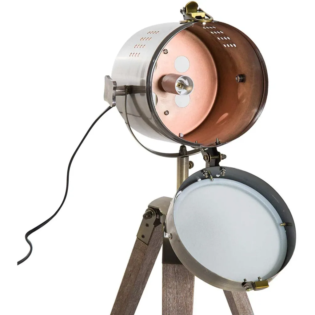 Table lamp wooden table lamp tripod E14 bronze