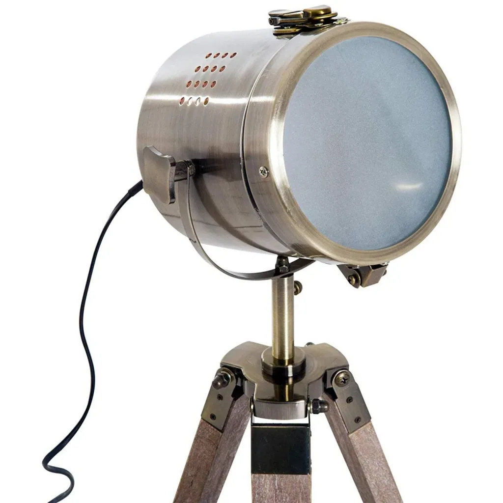 Table lamp wooden table lamp tripod E14 bronze