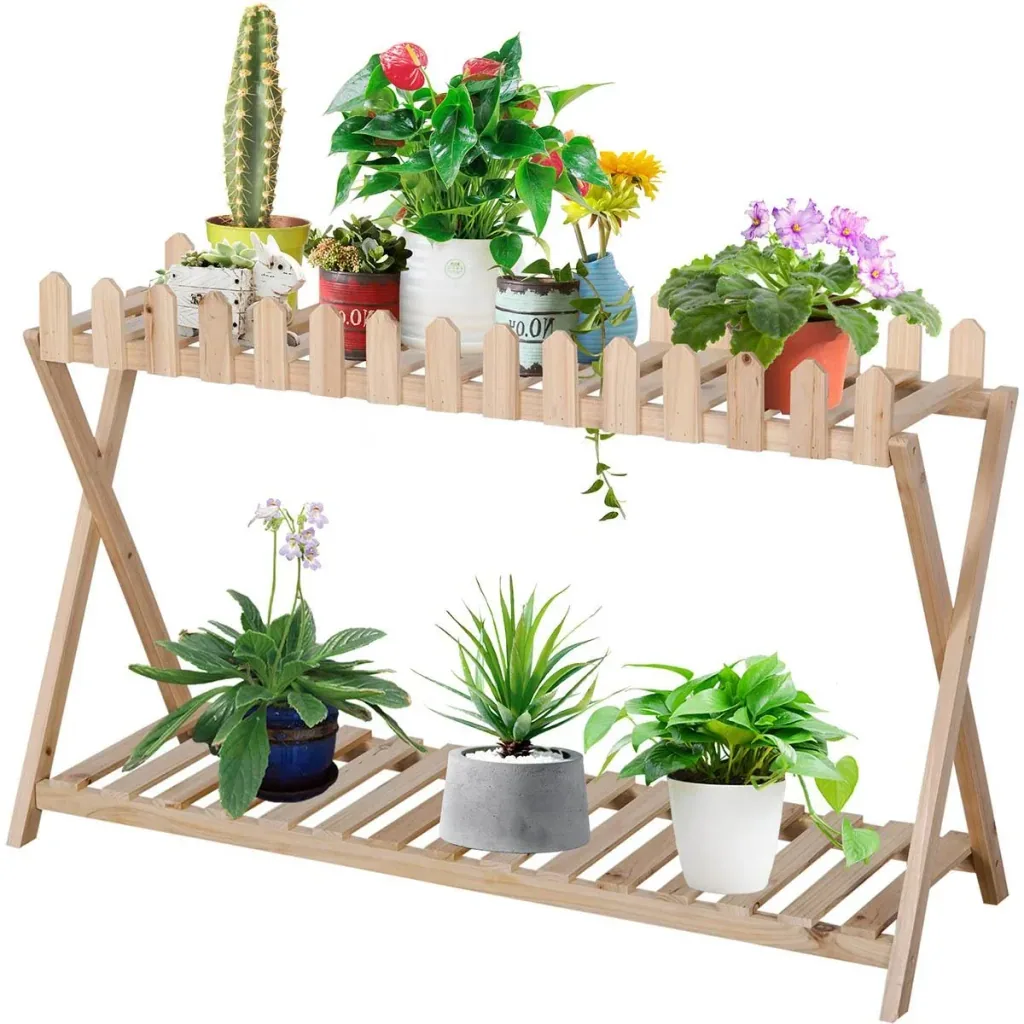 Plant stand - solid wood - 108 x 37 x 65 cm
