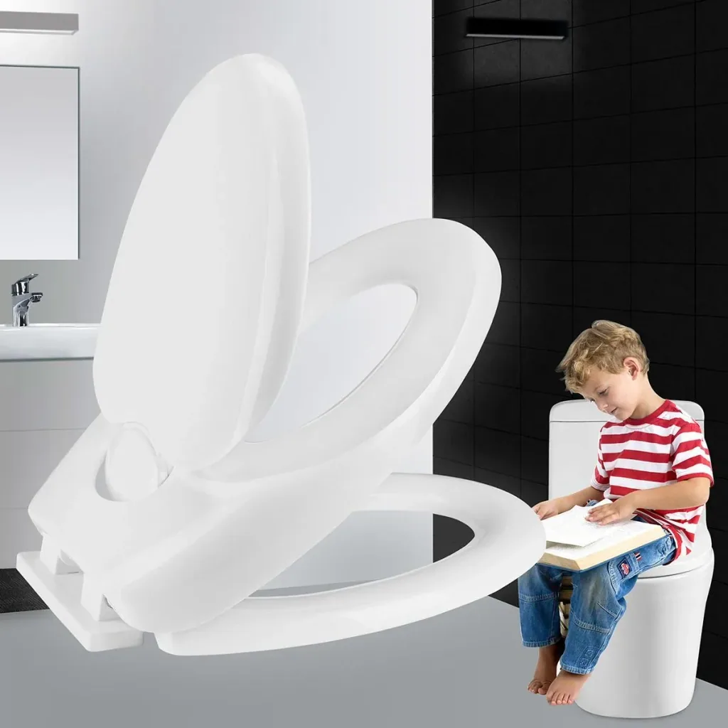 Toilet seat "Family" with double soft-close mechanism - white