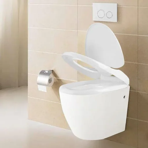 Toilet seat "Family" with double soft-close mechanism - white