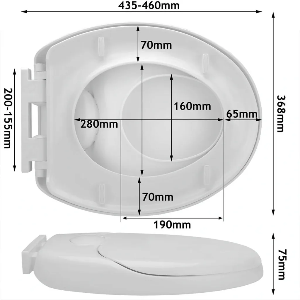 Toilet seat "Family" with double soft-close mechanism - white