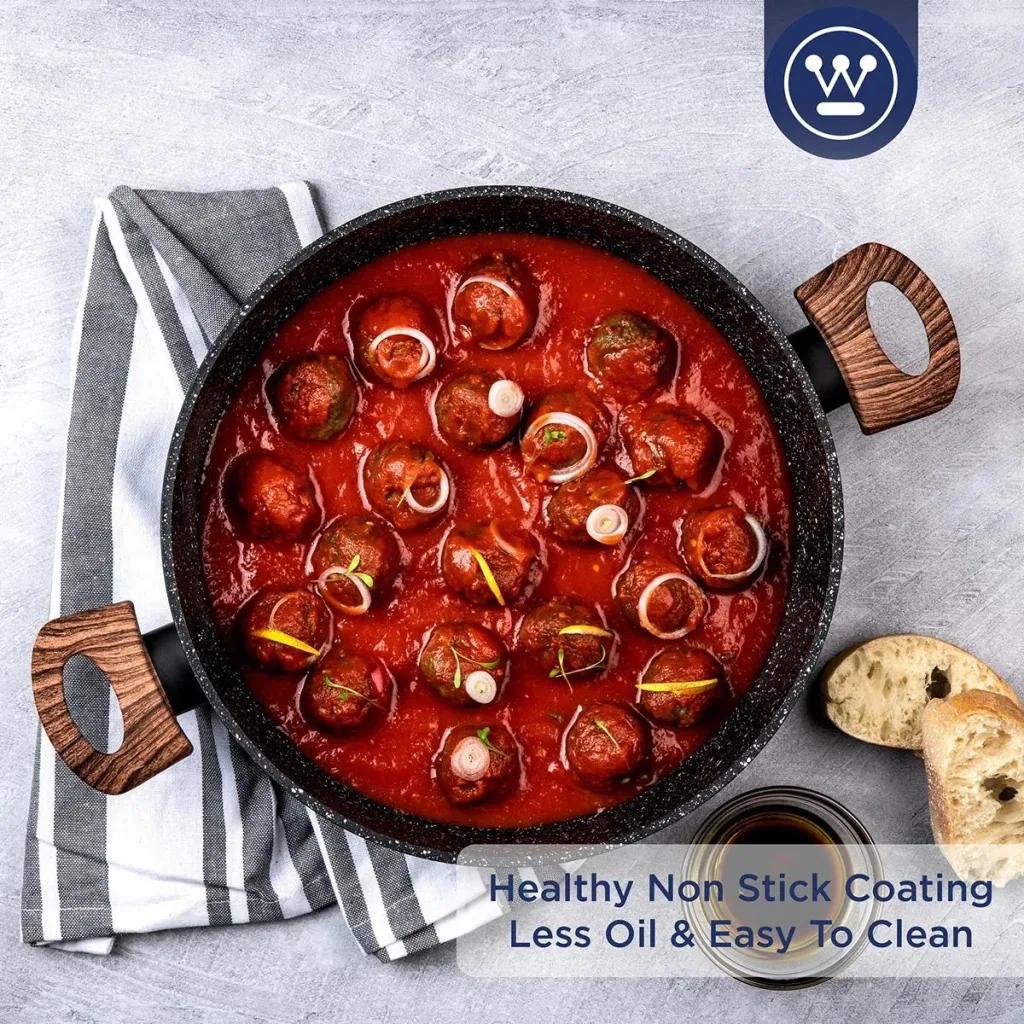 Black Marble Wood Frying Pan - 28 cm