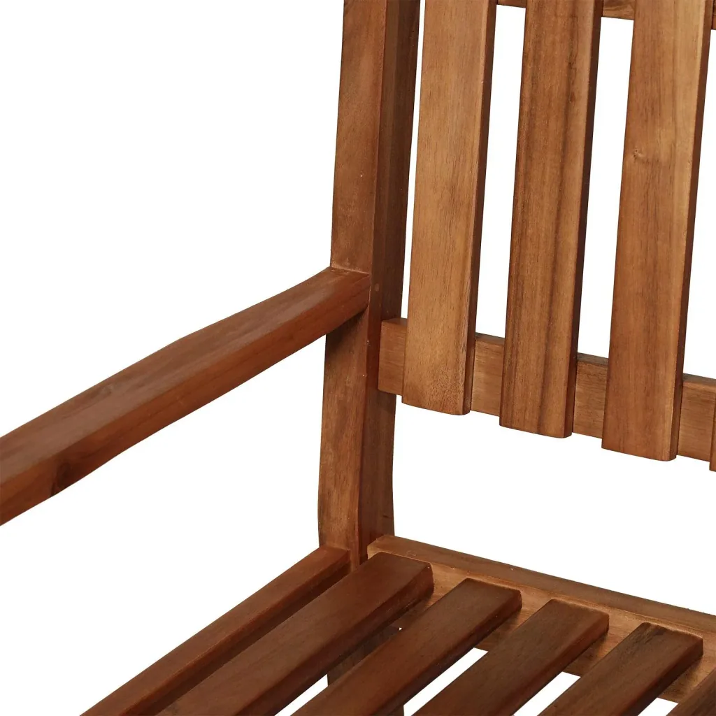 2-seater garden bench wooden bench with armrest country house style acacia wood red-brown 120 x 65 x 91.5 cm