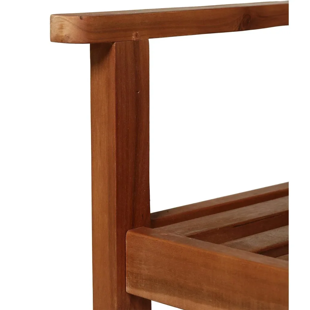2-seater garden bench wooden bench with armrest country house style acacia wood red-brown 120 x 65 x 91.5 cm