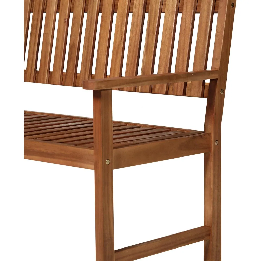 2-seater garden bench wooden bench with armrest country house style acacia wood red-brown 120 x 65 x 91.5 cm