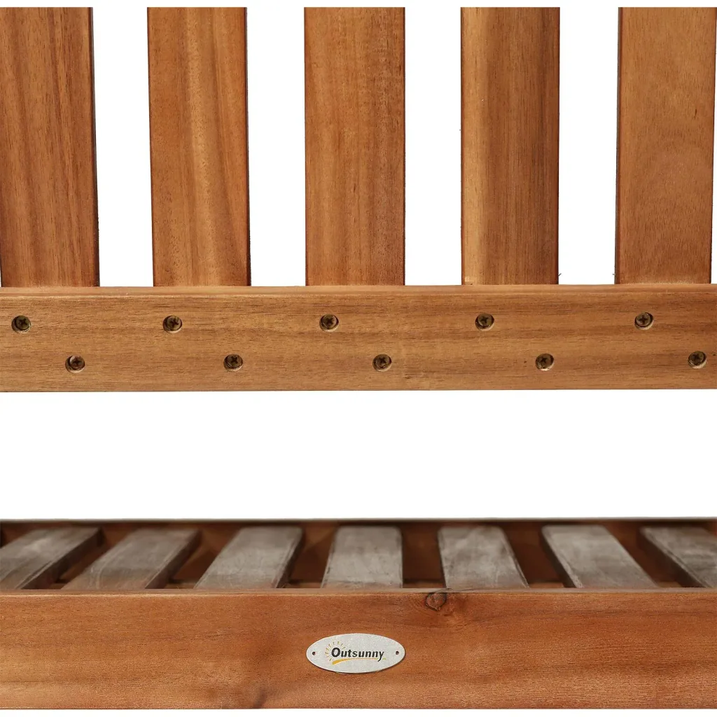 2-seater garden bench wooden bench with armrest country house style acacia wood red-brown 120 x 65 x 91.5 cm
