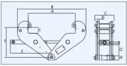 Beam clamp BK 10, load capacity 1000 kg, gripping range 75 - 230 mm