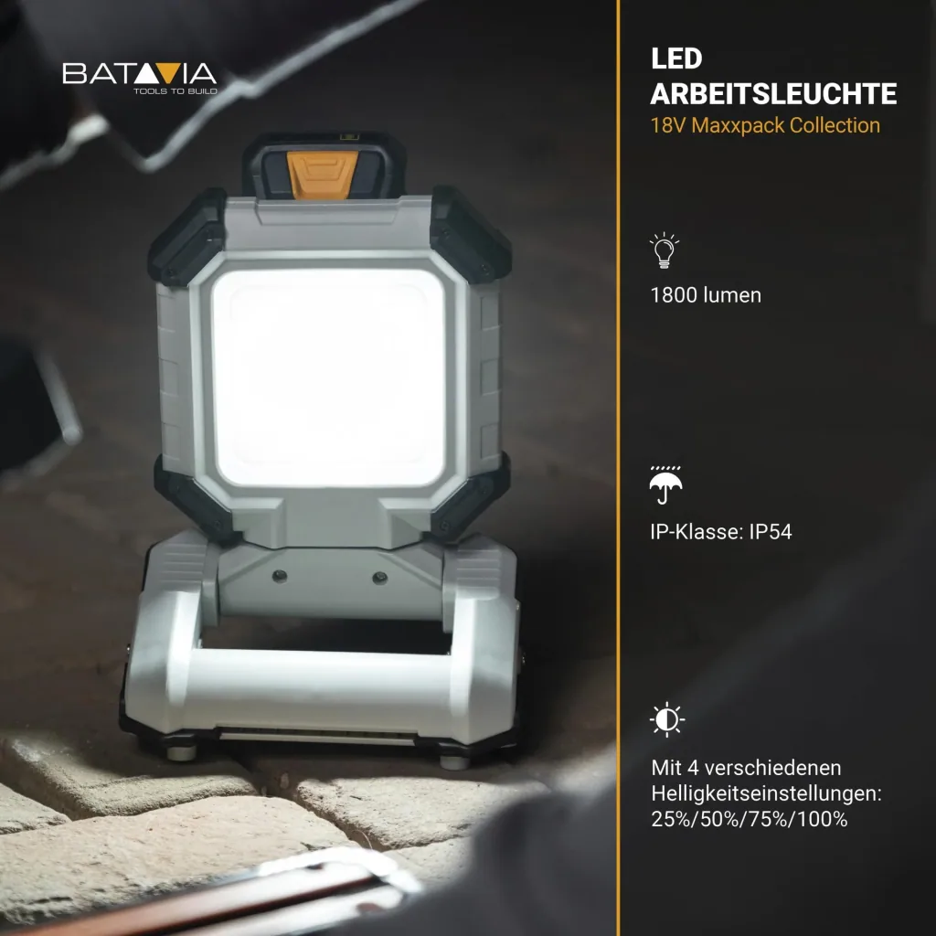 Maxxpack 18V accusnoerloze LED-werklamp (zonder accu en lader)