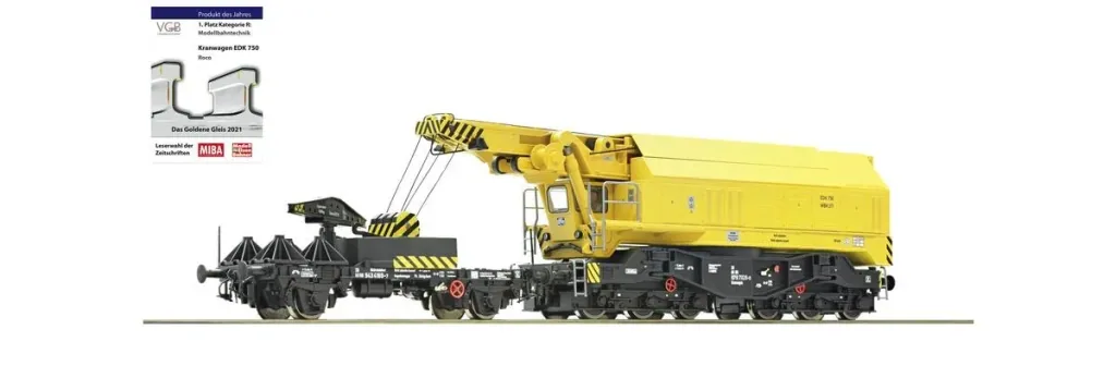 Railway slewing crane EDK 750 of the German Federal Railway with real operating functions digitally controlled