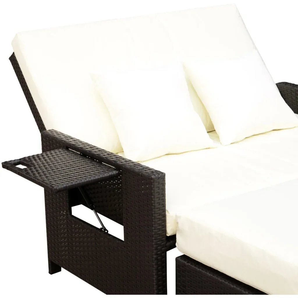 Polyrattan lounge sofa with cushions