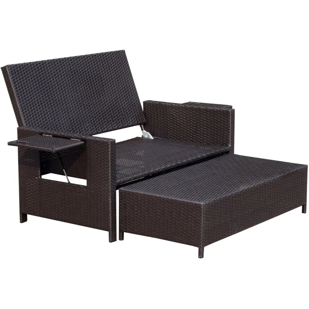 Polyrattan lounge sofa with cushions