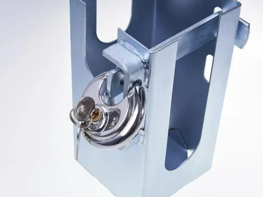 Anti-theft device, foldable for trailers with disc lock