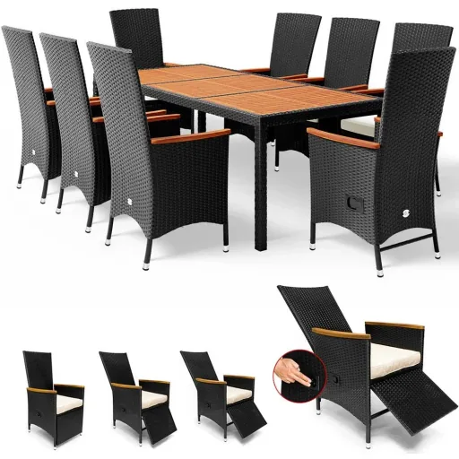 Garden set polyrattan set Rio 17-piece adjustable backrest