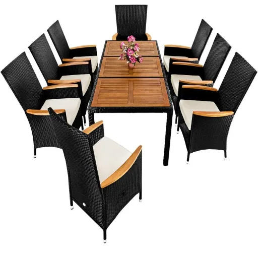 Garden set polyrattan set Rio 17-piece adjustable backrest