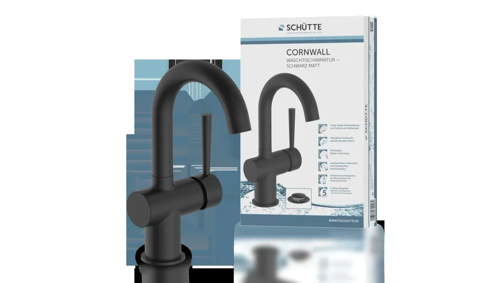Wash basin mixer "CORNWALL", matt black