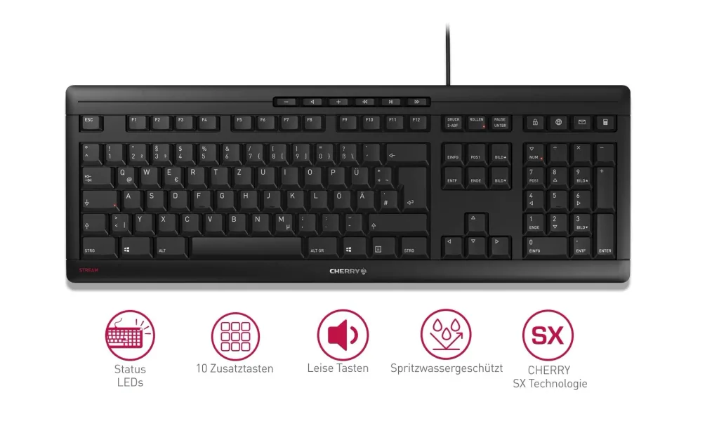 Wired keyboard STREAM KEYBOARD black