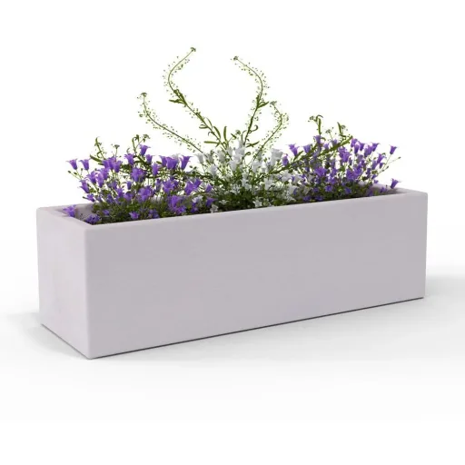 Planter polyrattan look anthracite 60x25x46cm