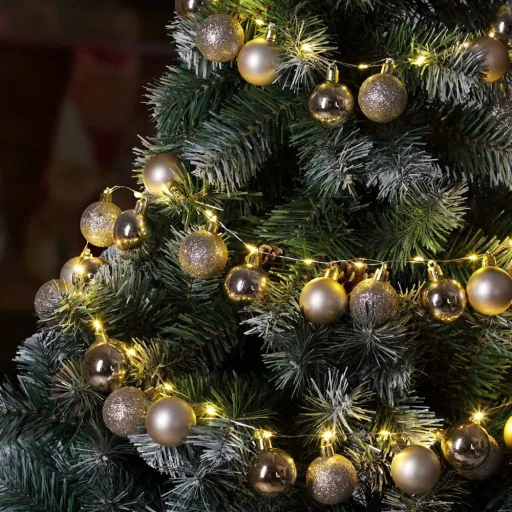 Christmas lights balls 40-LED - Champagne - 2m and Perel Smart home Wifi plug- Android & IOS