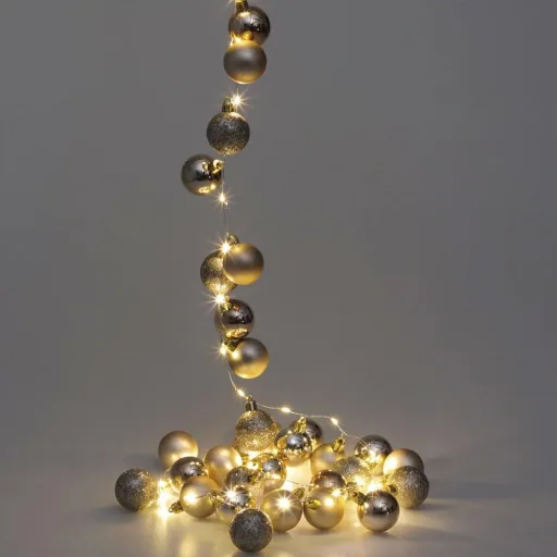 Christmas lights balls 40-LED - Champagne - 2m and Perel Smart home Wifi plug- Android & IOS