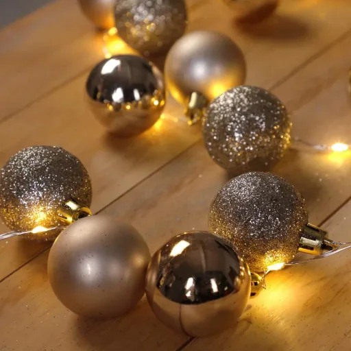 Christmas lights balls 40-LED - Champagne - 2m and Perel Smart home Wifi plug- Android & IOS
