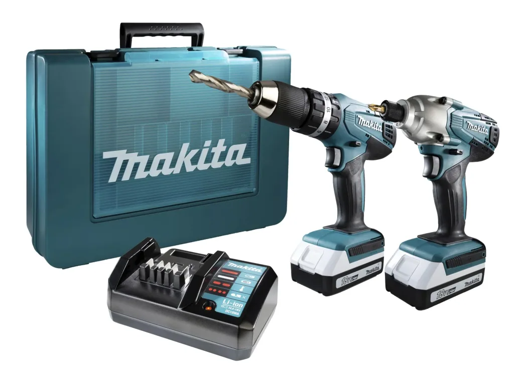 18V Li-Ion cordless impact wrench and cordless impact drill DK18015X1 including 2 batteries + free carrying case
