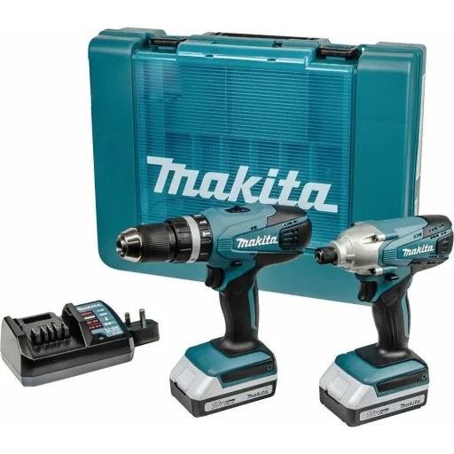 18V Li-Ion cordless impact wrench and cordless impact drill DK18015X1 including 2 batteries + free carrying case