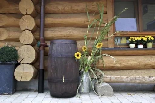 Rain barrel "Barrique", 250 l, color dark brown