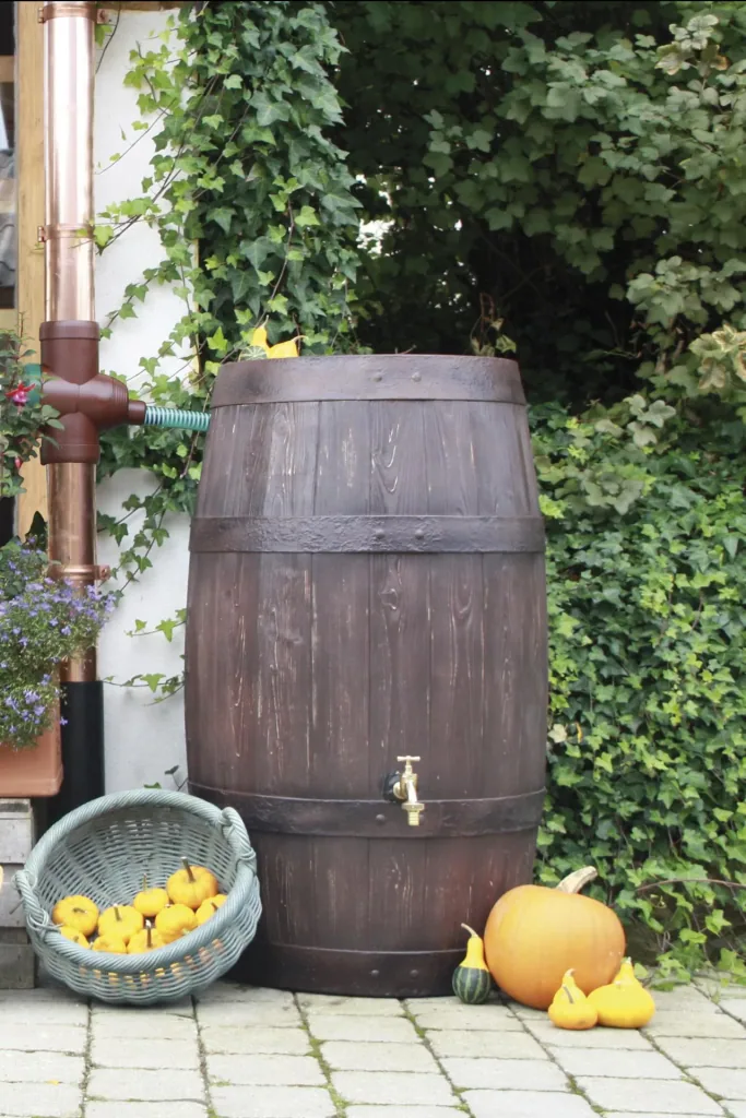 Rain barrel "Barrique", 250 l, color dark brown