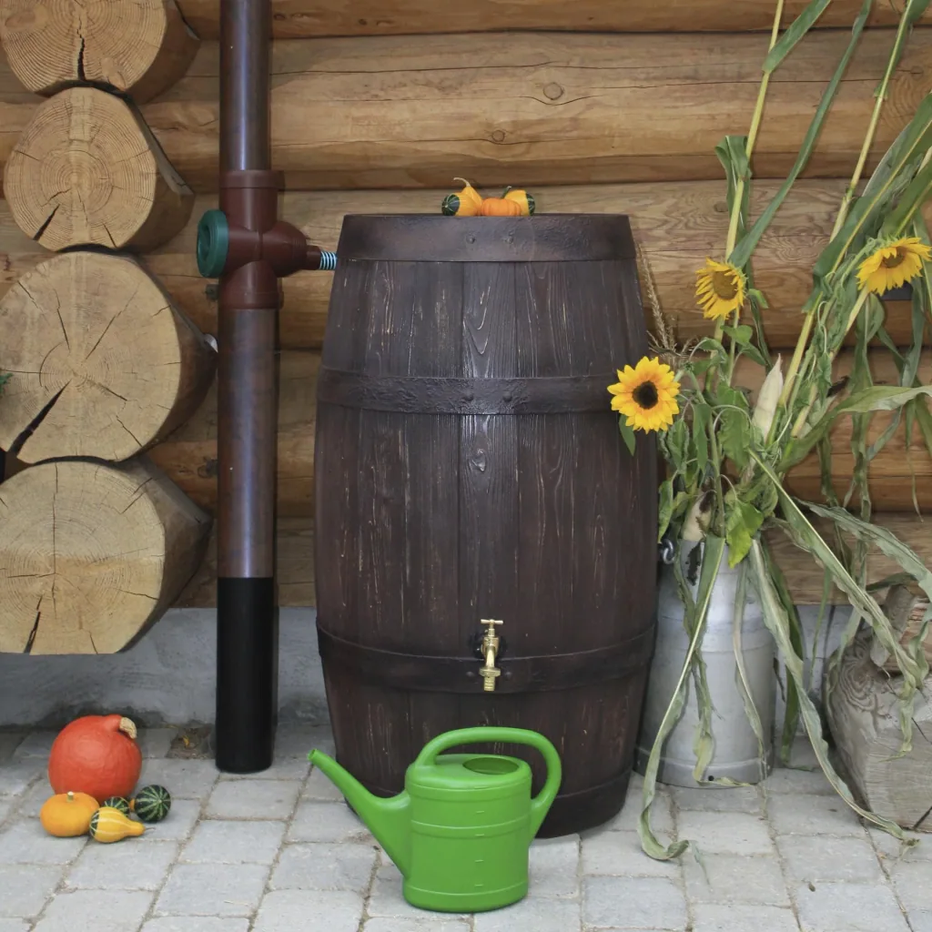 Rain barrel "Barrique", 250 l, color dark brown