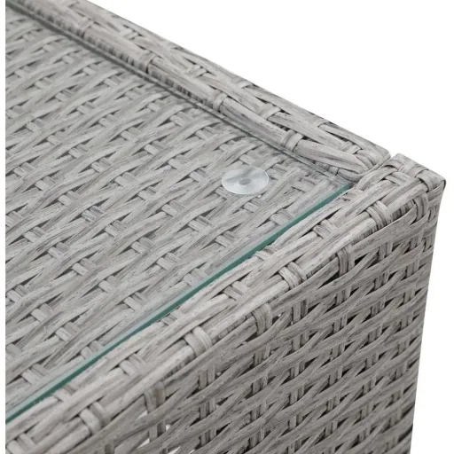 Polyrotan side table grey, 58 x 58 x 42 cm