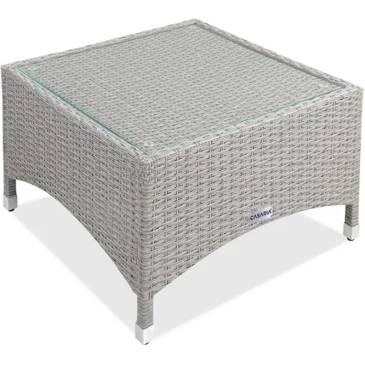 Polyrotan side table grey, 58 x 58 x 42 cm