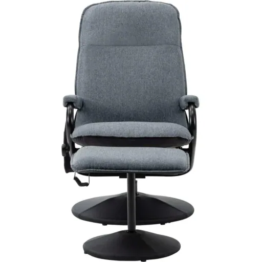 Massage table adjustable with footstool fabric light grey