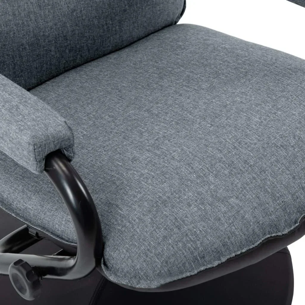 Massage table adjustable with footstool fabric light grey