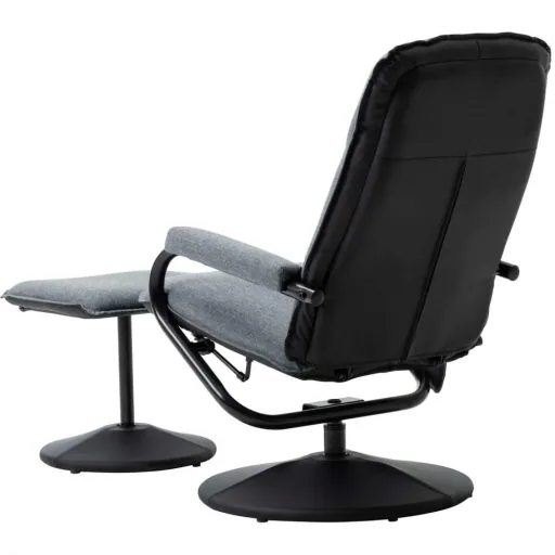 Massage table adjustable with footstool fabric light grey