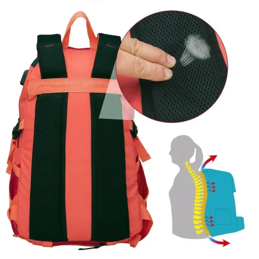 Sports and leisure backpack 25L red