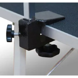 Dog grooming table with holder and rubberized work surface