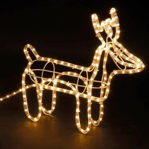 Christmas reindeer with sleigh - Christmas lights - warm white