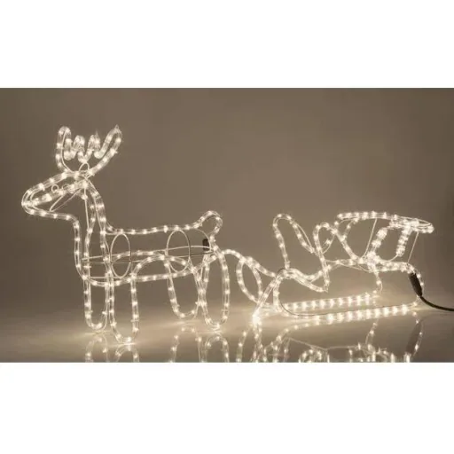Christmas reindeer with sleigh - Christmas lights - warm white