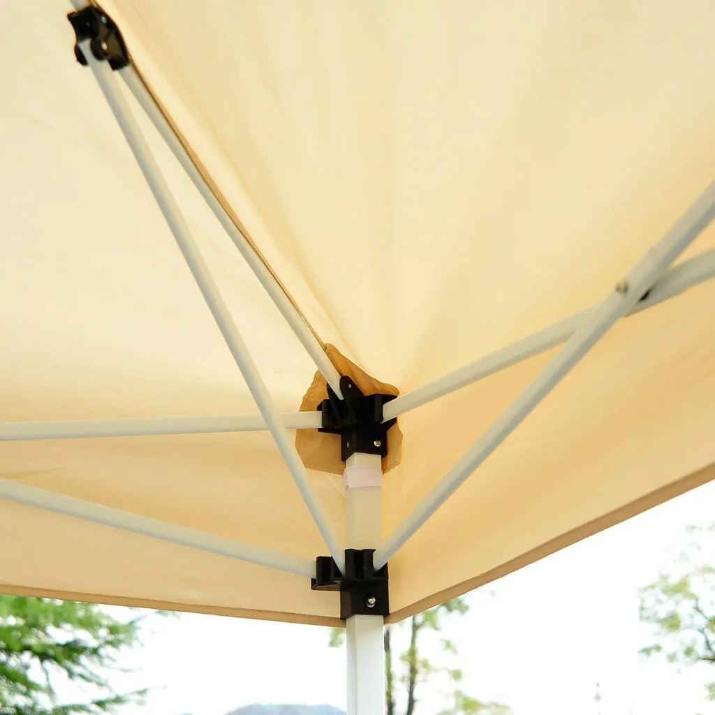 Folding gazebo with side walls 3x3m steel beige