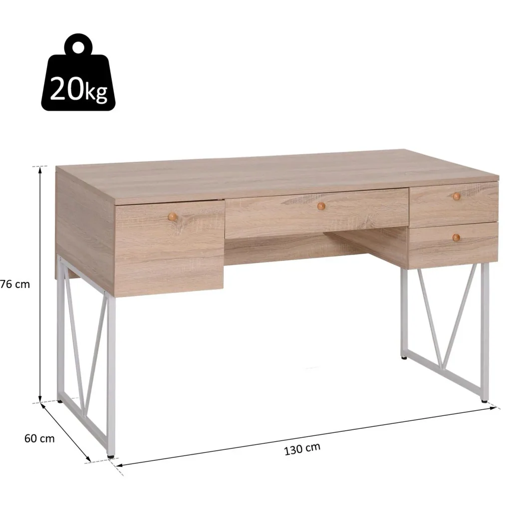Desk computer table PC laptop office table 3 x drawer 1 x shelf
